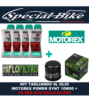 Kit Tagliando moto 4L Motorex Power synt 10W50 + Filtro olio Hiflo