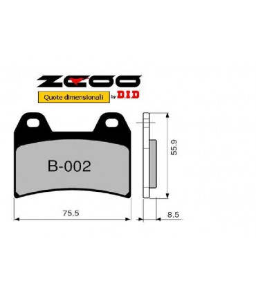 PASTIGLIE FRENO ZCOO B002 EX (2 COPPIE) - 45B00200