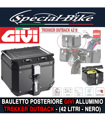 Bauletto Posteriore GIVI TREKKER OUTBACK 42 Litri in Alluminio Nero OBKN42B