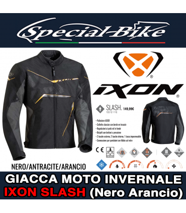 Giacca Moto IXON SLASH Nero Arancio