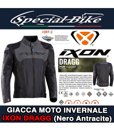 Giacca Moto IXON DRAGG Nero Antracite