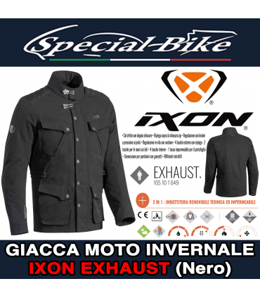 Giacca Moto IXON EXHAUST Nero