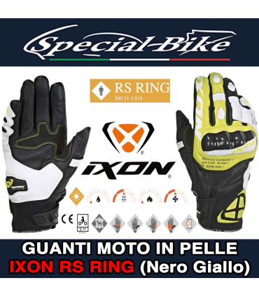 Guanti Racing IXON RS RING Nero Giallo
