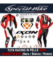 Tuta Racing in Pelle IXON VENDETTA EVO MOTOGP Nero Bianco Rosso