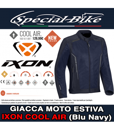 Giacca Moto Estiva Traforata IXON COOL AIR Blu Navy