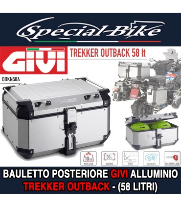 Bauletto Posteriore GIVI TREKKER OUTBACK 58 Litri in Alluminio