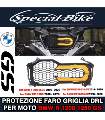 Protezione Faro Griglia DRL Plexyglass BMW GS 1200 LC 14-20 GS 1250 ARANCIONE