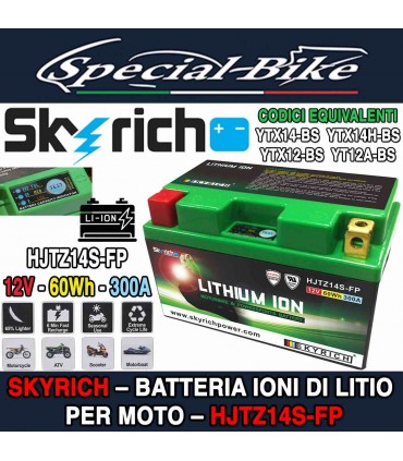 Batteria Moto SKYRICH IONI DI LITIO HJTZ14S-FP 12V 60Wh 300A