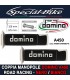Coppia Manopole Domino A450 Road Racing per Moto Nero Bianco