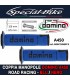 Coppia Manopole Domino A450 Road Racing per Moto Blu Nero