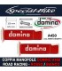 Coppia Manopole Domino A450 Road Racing per Moto Rosso Bianco