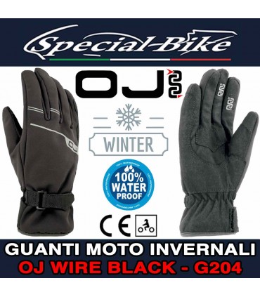 Guanti Moto Invernali OJ WIRE BLACK G204 Nero