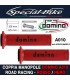 Coppia Manopole Domino A010 Road Racing per Moto Rosso Nero