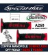 Coppia Manopole Moto Off-Road Domino A260 Nero Rosso