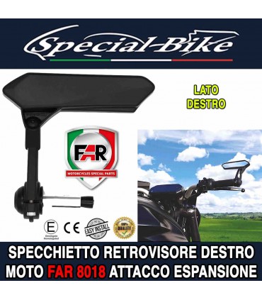 Specchietto Retrovisore Destro Moto FAR 8018 Attacco Espansione