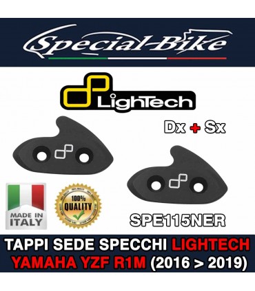 Coppia Tappi Sede Specchi LIGHTECH SPE115NER YAMAHA R1M 2016 - 2019