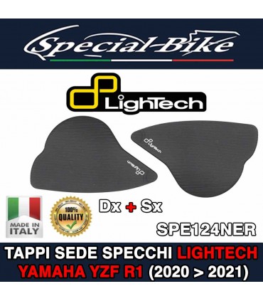 Coppia Tappi Sede Specchi LIGHTECH SPE124NER YAMAHA R1 2020 - 2021