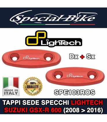 Coppia Tappi Sede Specchi LIGHTECH SPE103ROS SUZUKI GSX-R 600 2008 - 2016