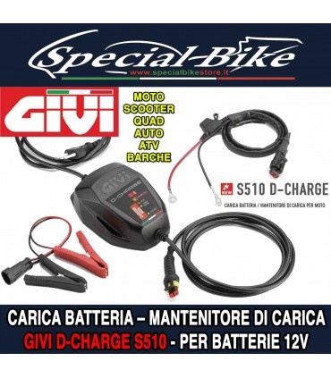 Carica Batterie Mantenitore Di Carica 12V GIVI D-CHARGE S510