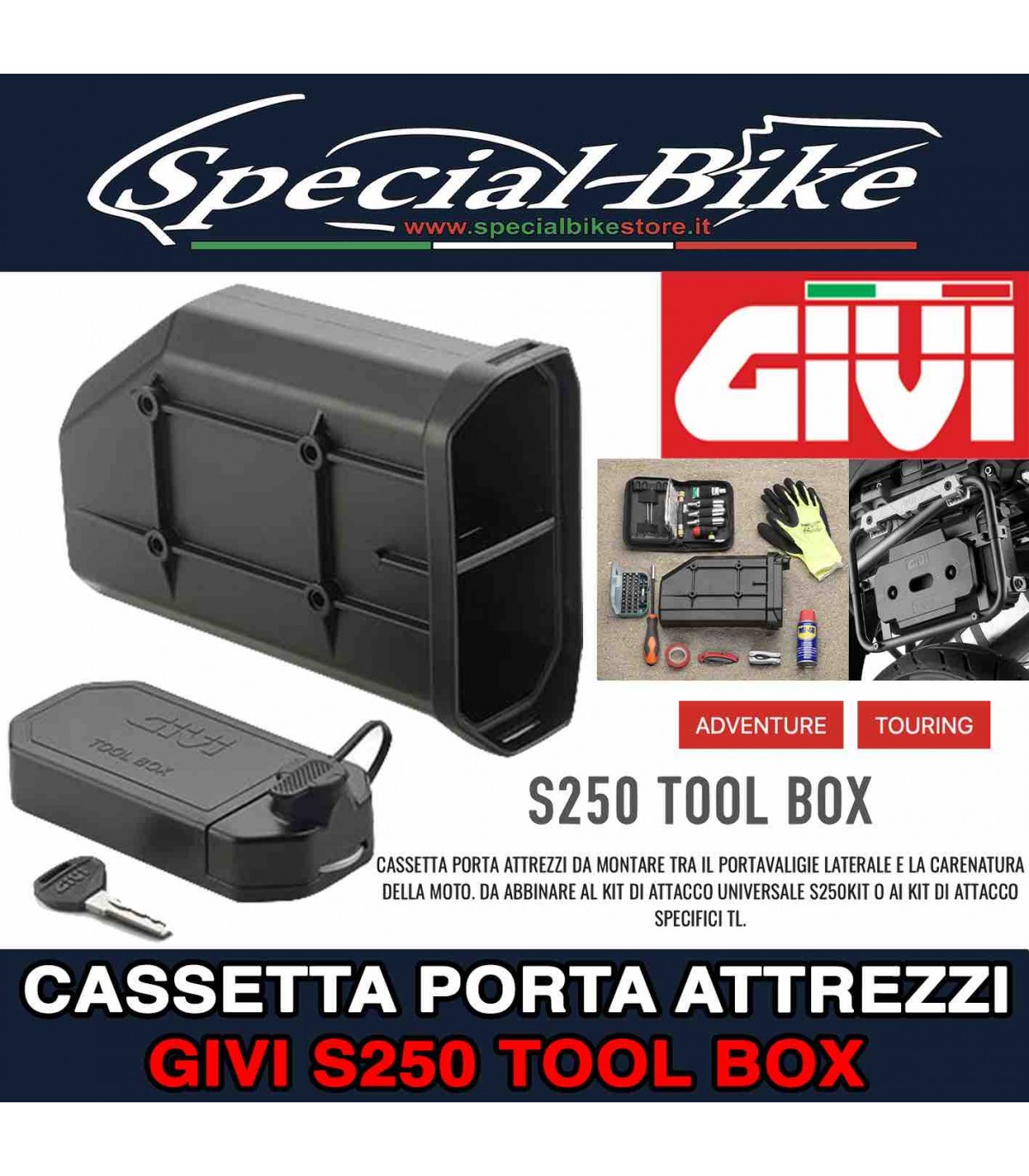 Cassetta Porta Attrezzi Moto GIVI S250 TOOL BOX