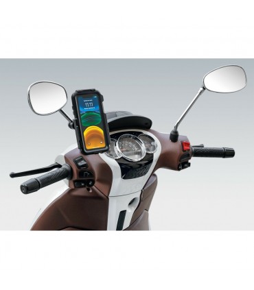 Supporto Porta Telefono Moto Scooter Da Specchietto o Traversino 9 A 14mm LAMPA MIRROR - 90438