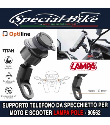 Supporto Porta Telefono Moto Scooter Da Specchietto LAMPA POLE - 90562