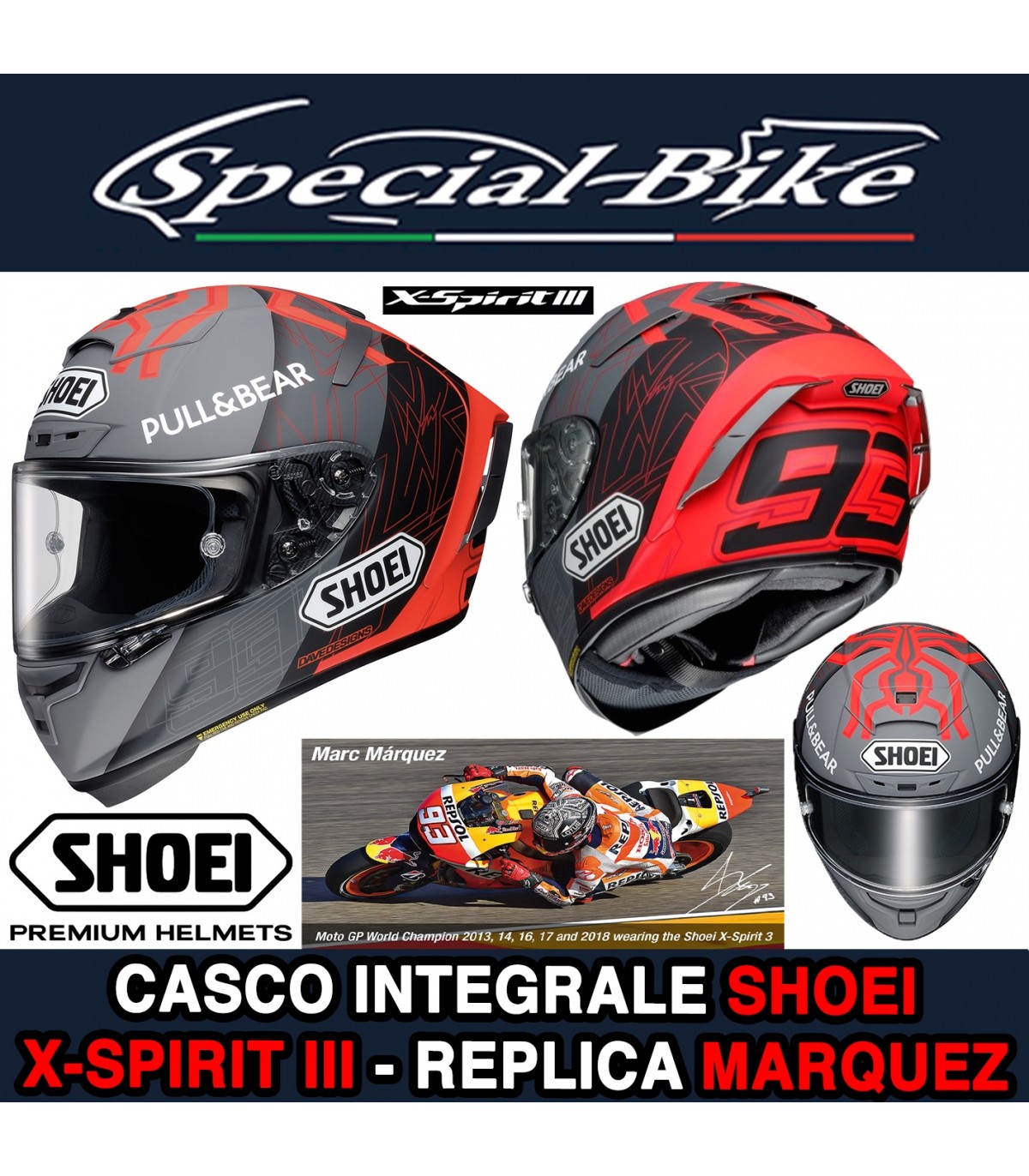 Casco Integrale SHOEI X-SPIRIT 3 - Replica Marc Marquez Concept2 TC1