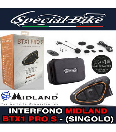 Interfono Bluetooth MIDLAND BTX1 PRO S - Singolo