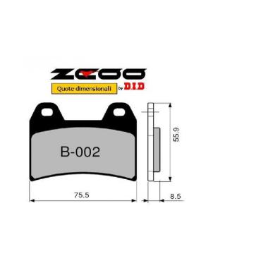 COPPIA PASTIGLIE RACING B002 EX (x 1 PINZA)