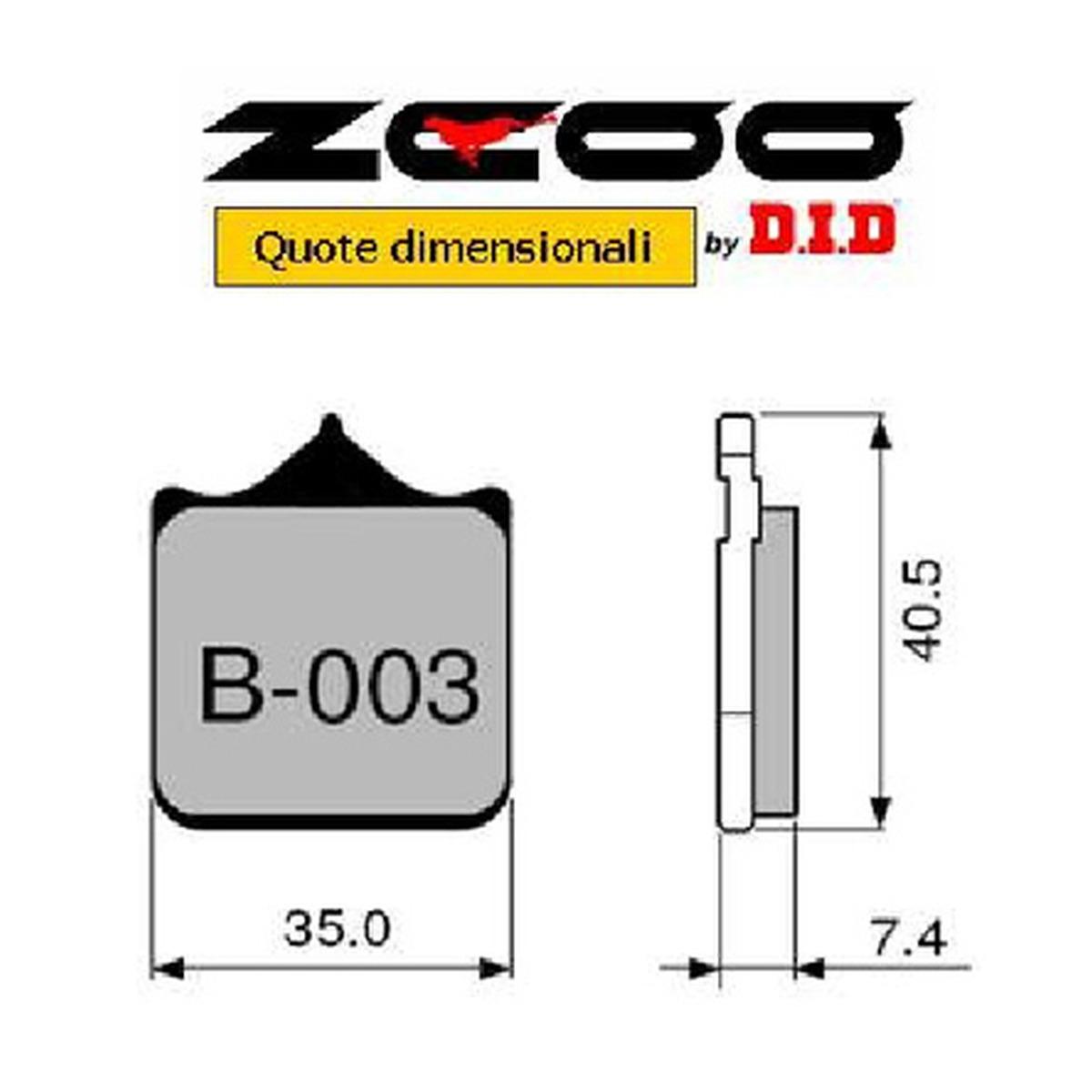 COPPIA PASTIGLIE RACING B003 EX (x 1 PINZA)