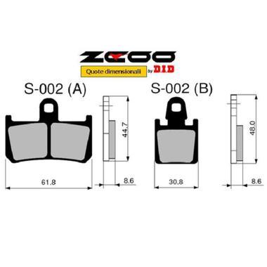 COPPIA PASTIGLIE RACING S002 EX C (x 1 PINZA)