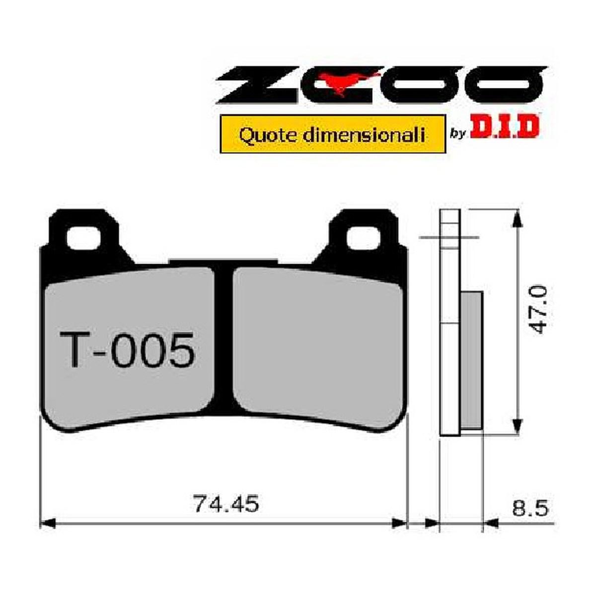 COPPIA PASTIGLIE RACING T005 EX (x 1 PINZA)