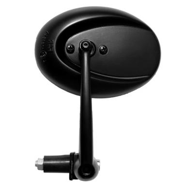 Universal Bar End Left Mirror Dark Oval Black