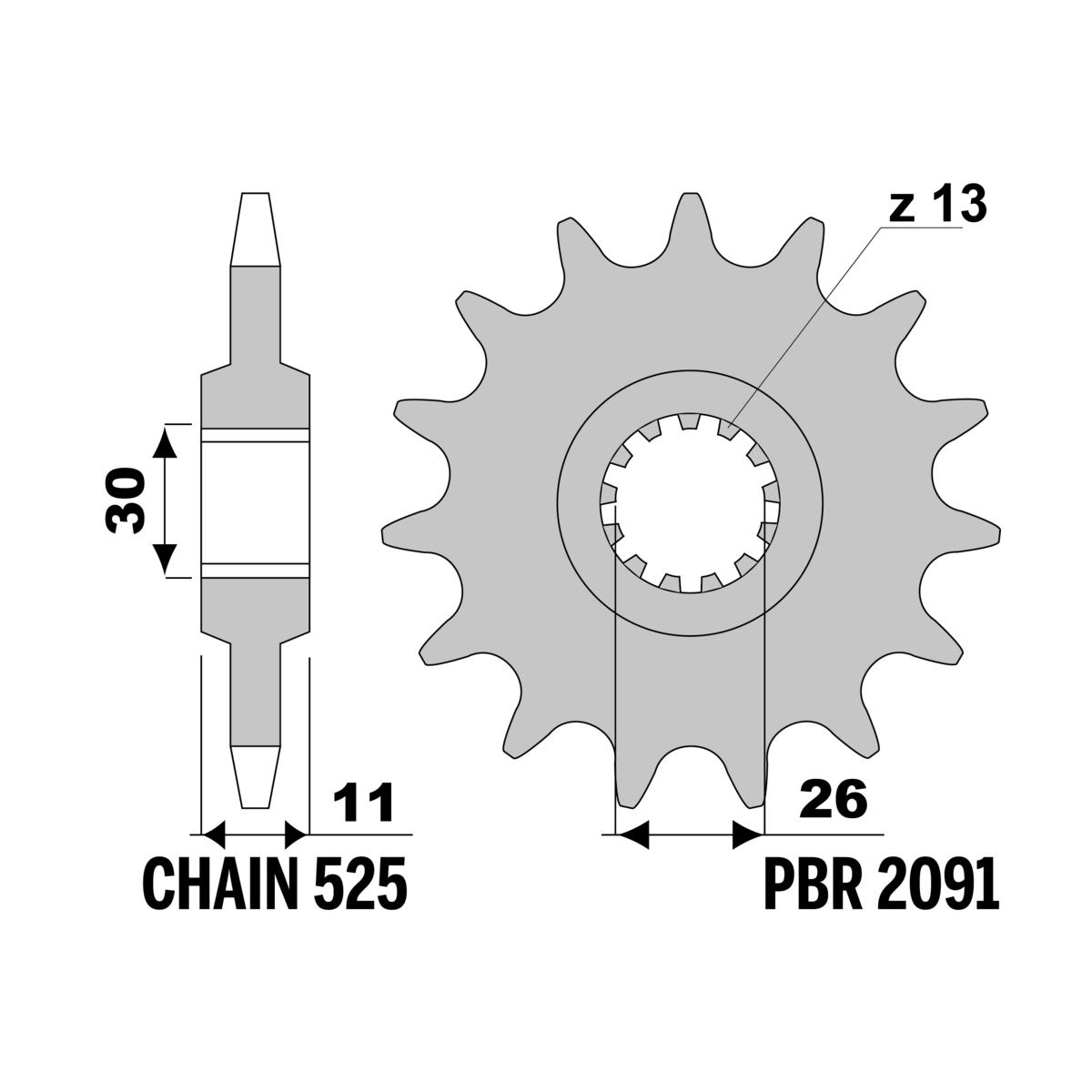 Pignoni r1 mod.525 z15 18nc