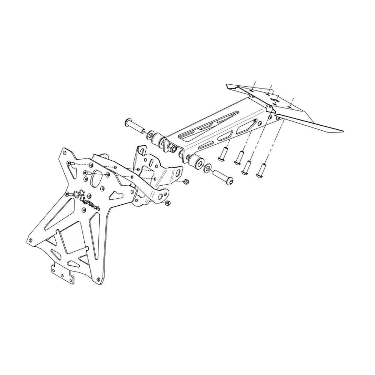 Kit Portatarga Regolabile  ( Porta Targa,Kit Porta Targa )