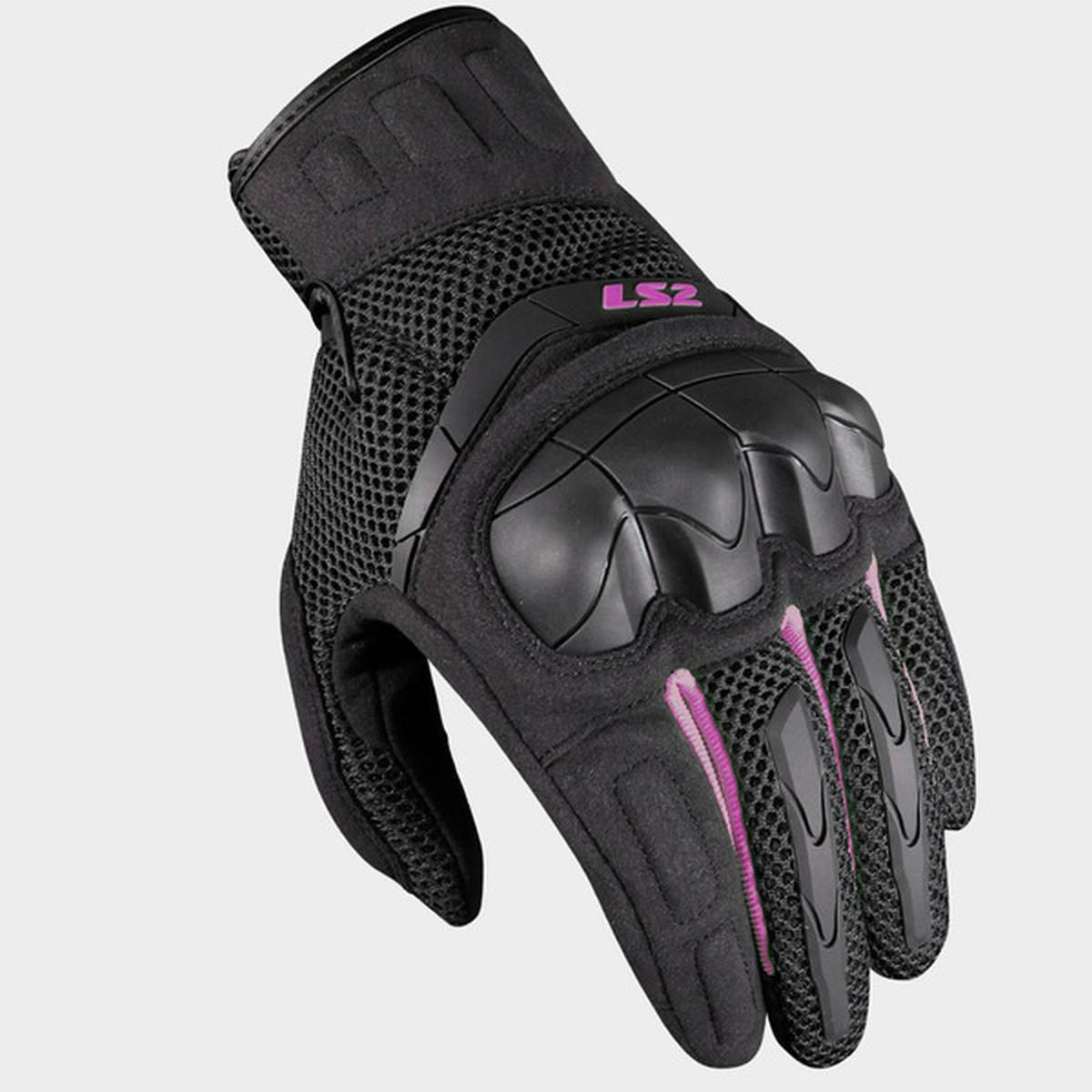 Ls2 kubra lady gloves black purple