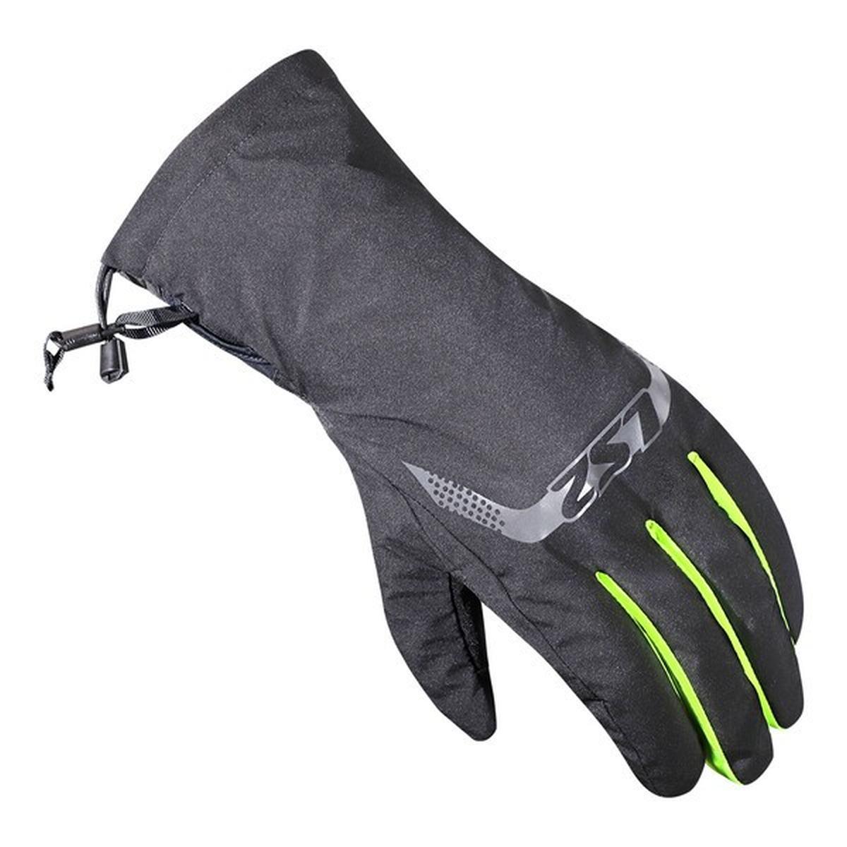 Ls2 thermorain gloves black h-v yellow xs-s