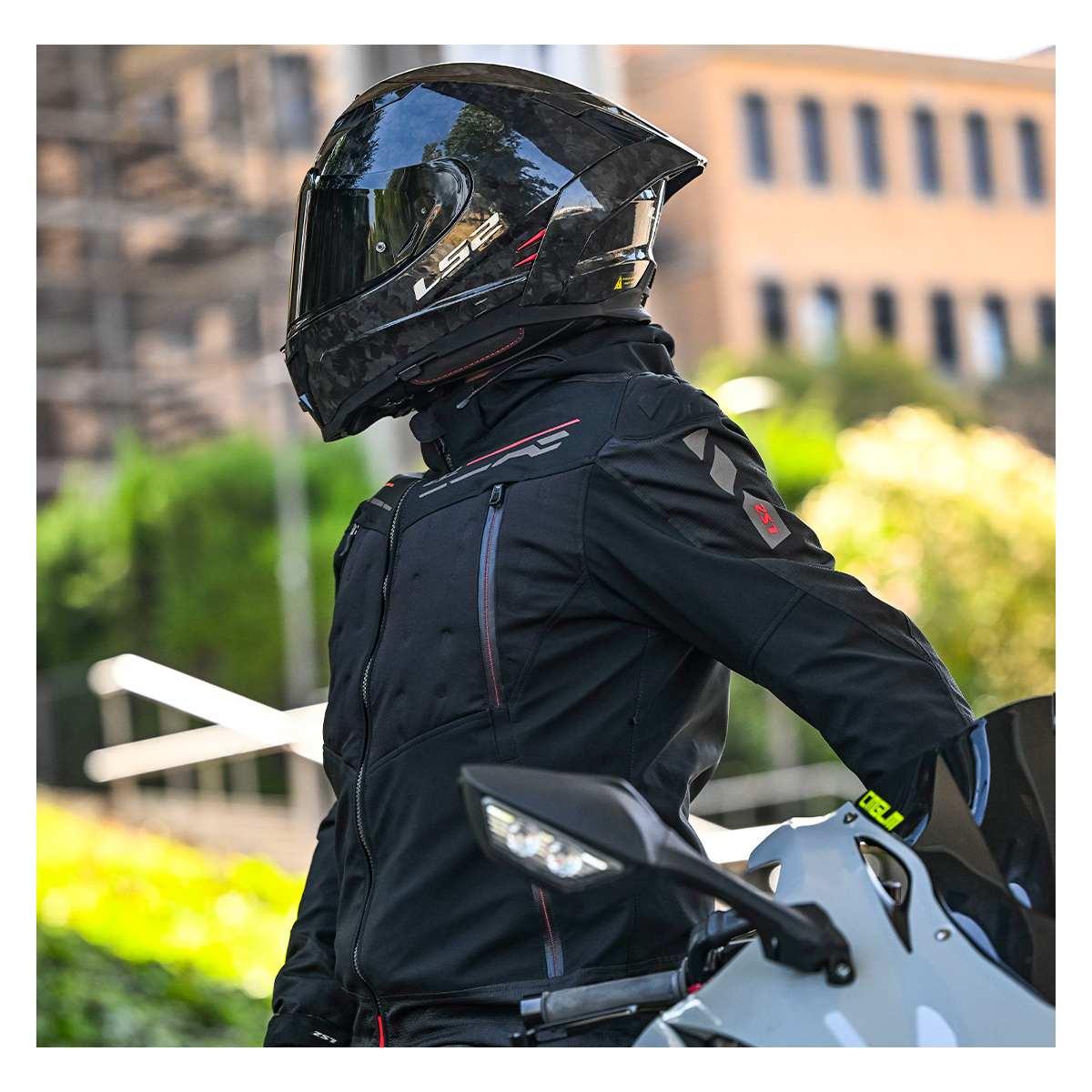 Ls2 zirconium evo man jacket black red