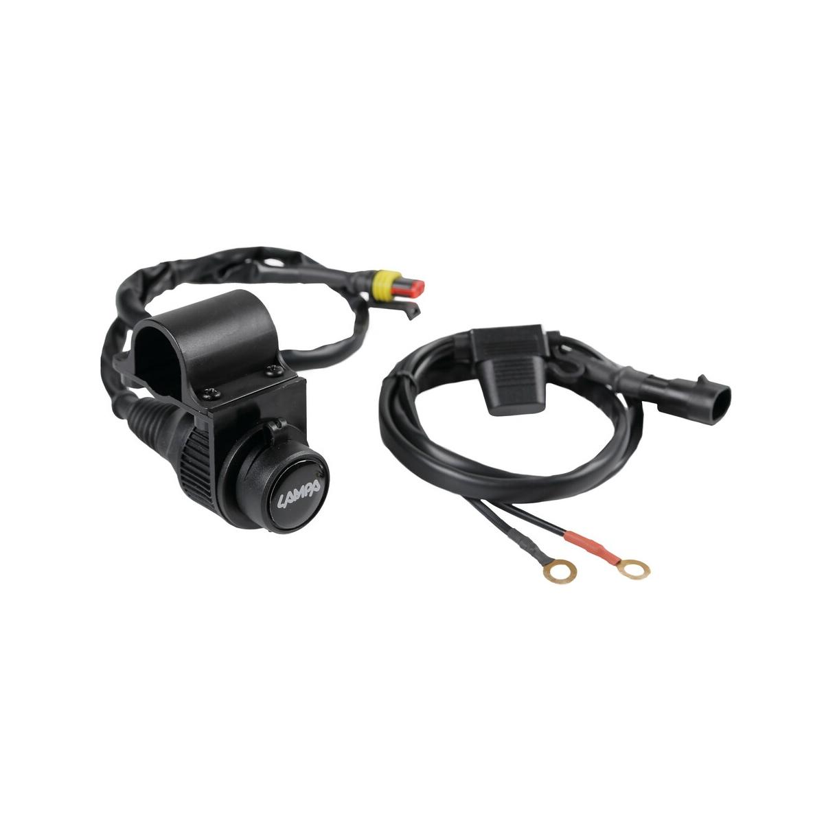 Presa corrente standard per fissaggio a manubrio - 12V - 12A max