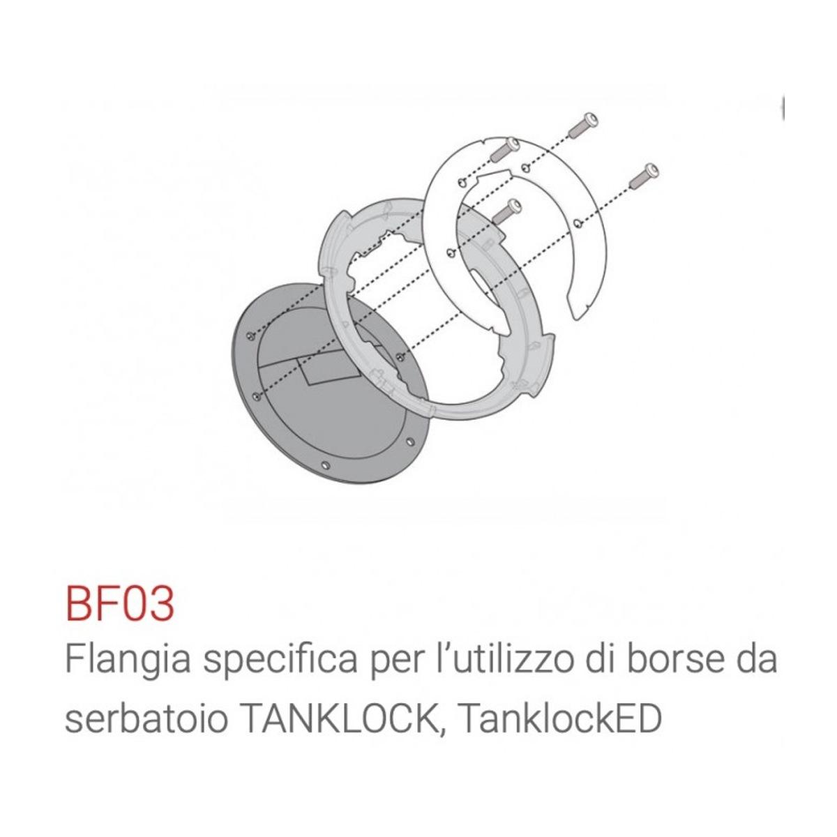 Flangia GIVI per borse da serbatoio TANKLOCK, TanklockED BF03