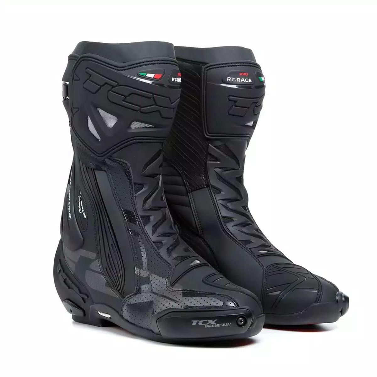 Rt-race pro air stivali moto racing uomo  nero reflex