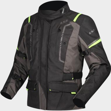 Ls2 narvik lady jacket grey black h-v yellow