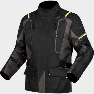 Ls2 narvik man jacket grey black h-v yellow