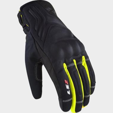 Ls2 jet 2 man gloves black h-v yellow