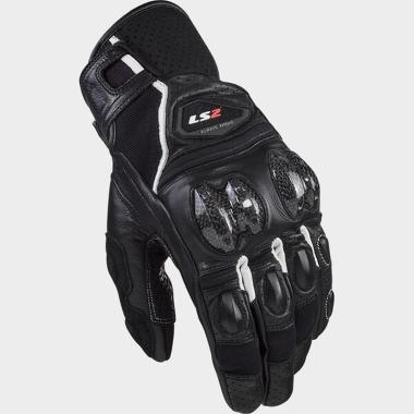 Ls2 spark 2 leather man gloves black white