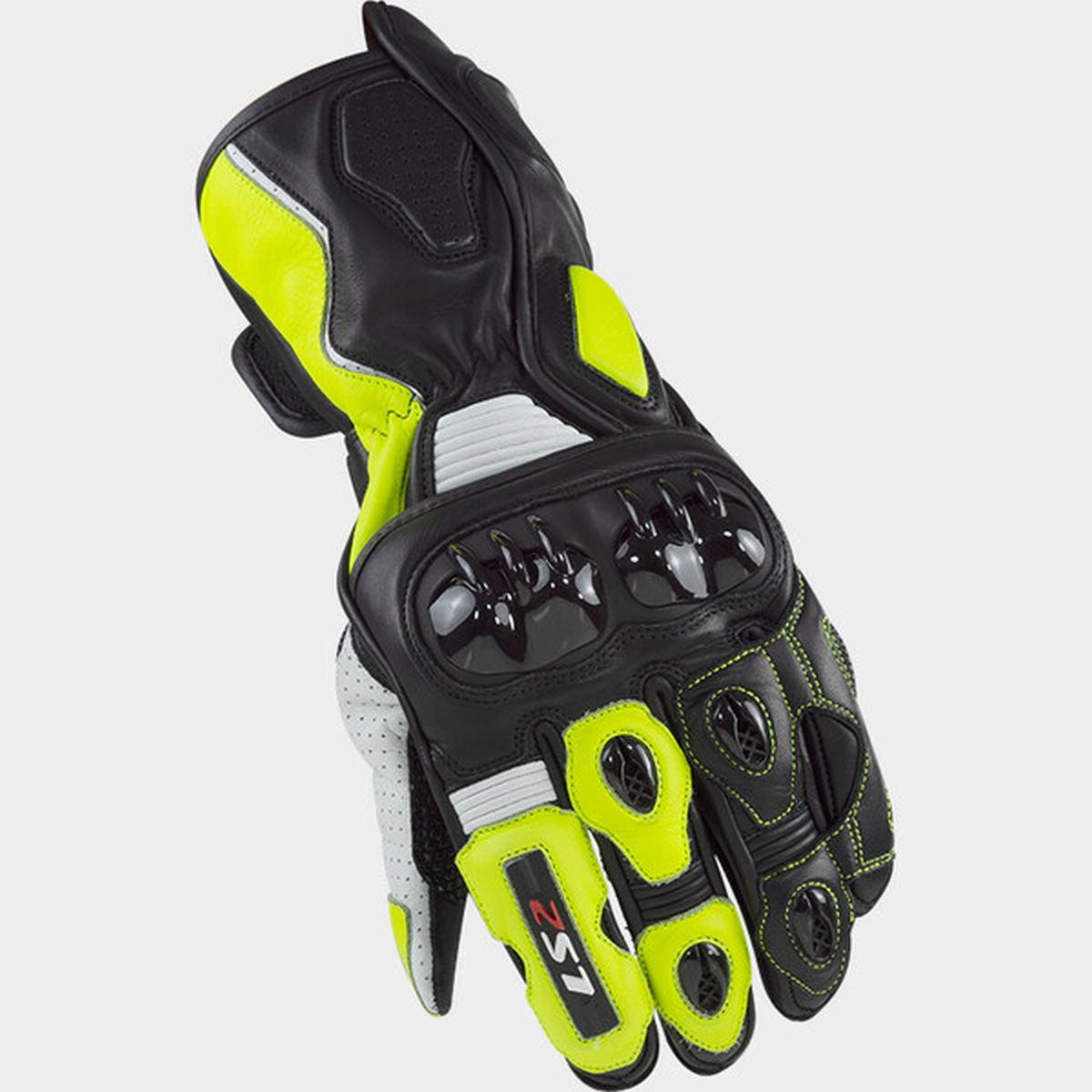 Ls2 swift racing gloves black neon yellow