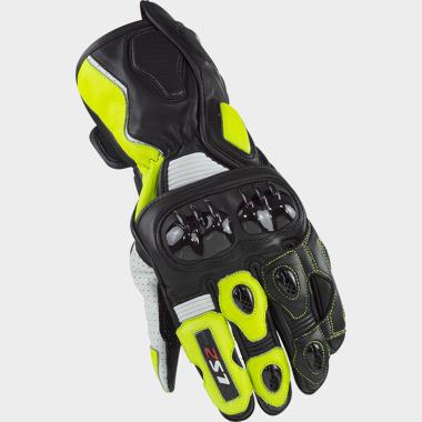 Ls2 swift racing gloves black neon yellow