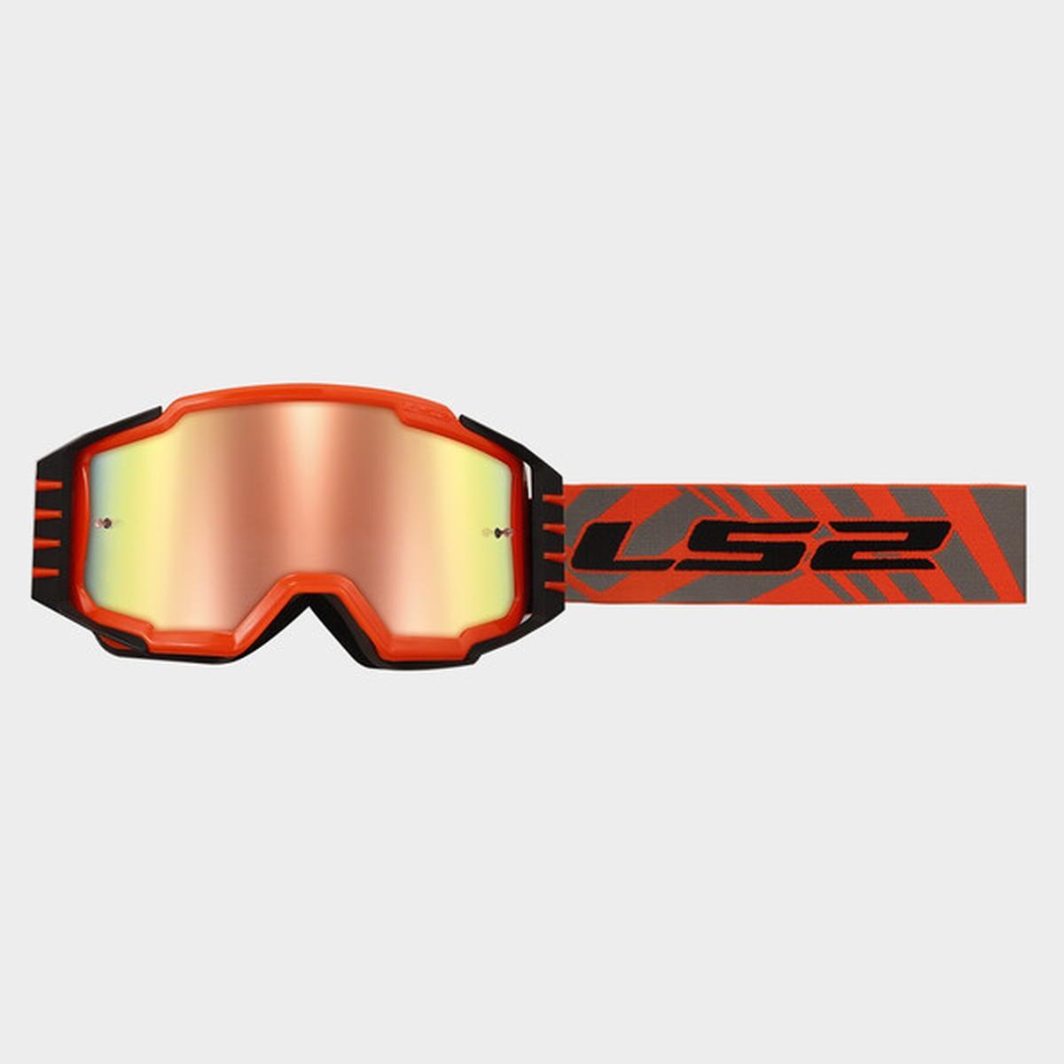 Ls2 charger pro goggle h-v orange with iridium visor